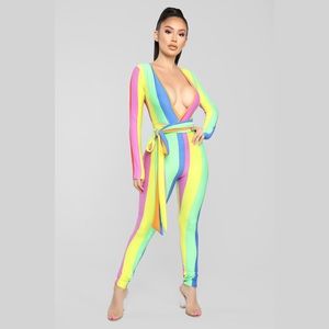 Full Of Spirit MultiColor Stripe Jumpsuit